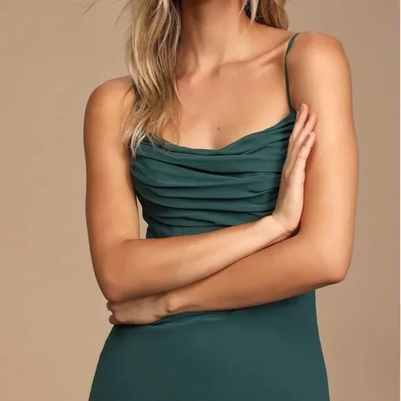 Captivated Emerald Green Cowl Neck Maxi Dress Women Captivated Emerald Green Cowl Neck Maxi Dress Women